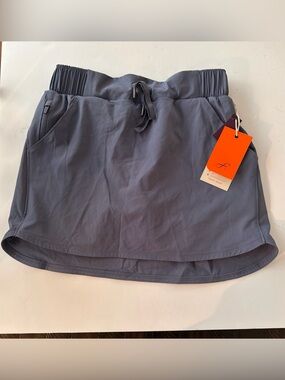 Women's Grey Athletic Skort with Drawstring Waist